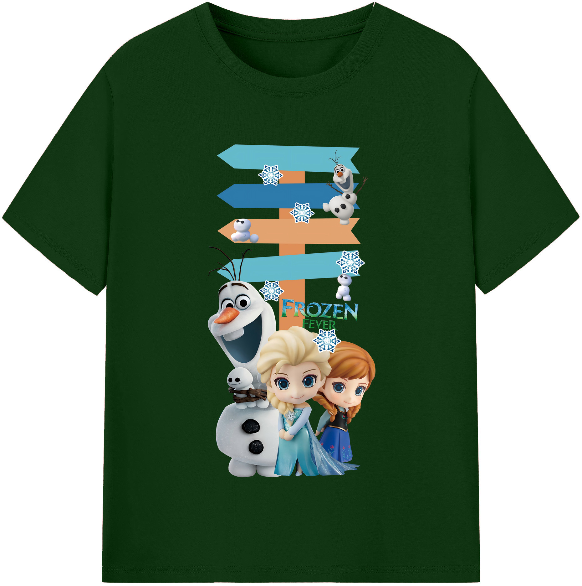 （画像用） アナと雪の女王 アンナ エルサ Frozen Anna Elsa 綿100％半袖Tシャツ（フロントプリント）